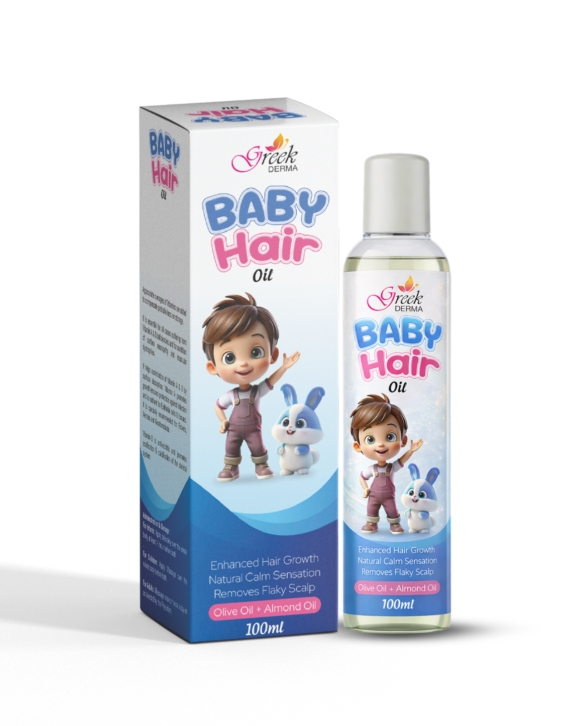 Baby Hair Oil is a gentle and nourishing formulation specially designed for delicate baby hair and scalp care. Enriched with Olive Oil and Almond Oil, it helps moisturize the scalp, strengthen hair roots, and promote healthy hair growth. The mild formula is safe and suitable for regular use, helping to keep the scalp soft and hydrated. It also supports improved hair texture and adds natural shine. With regular massage, Baby Hair Oil helps maintain healthy, soft, and manageable hair while ensuring proper scalp nourishment and care.