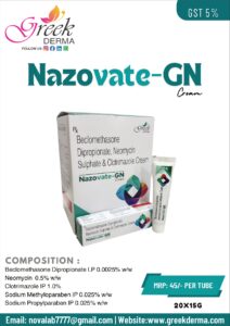 NAZOVATE-GN Cream (Beclomethasone Dipropionate 0.025% w/w, Neomycin Sulphate 0.5% w/w & Clotrimazole 1% w/w)