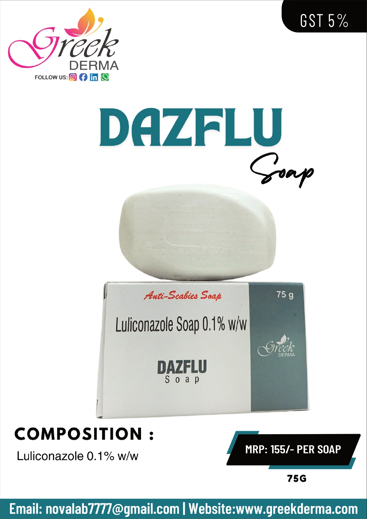 DAZFLU Soap (Luliconazole 1% w/w Soap)