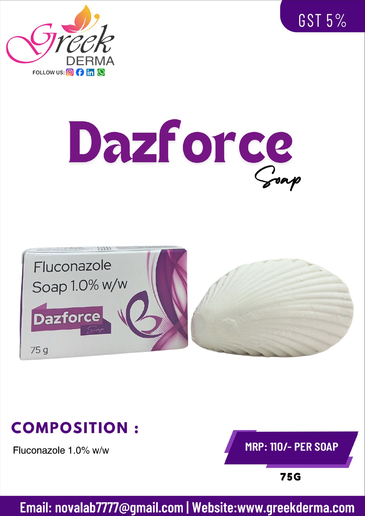 DAZFORCE Soap (Fluconazole 1% w/w Soap)