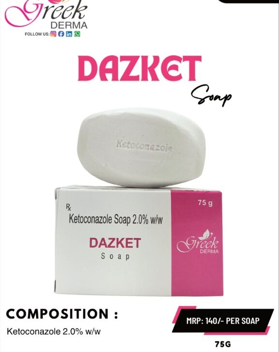 DAZGLOW PLUS Soap is a gentle herbal cleansing bar enriched with Aloe Vera, Neem Oil, and Glycerine to support healthy and refreshed skin. Aloe Vera helps soothe and hydrate the skin, while Neem Oil is known for its natural antibacterial and skin-purifying properties. Glycerine helps maintain moisture balance, preventing dryness and keeping the skin soft. This soap effectively removes impurities while nourishing the skin, making it suitable for daily use. With regular use, DAZGLOW PLUS Soap helps promote clean, smooth, and well-hydrated skin while supporting overall skin hygiene.