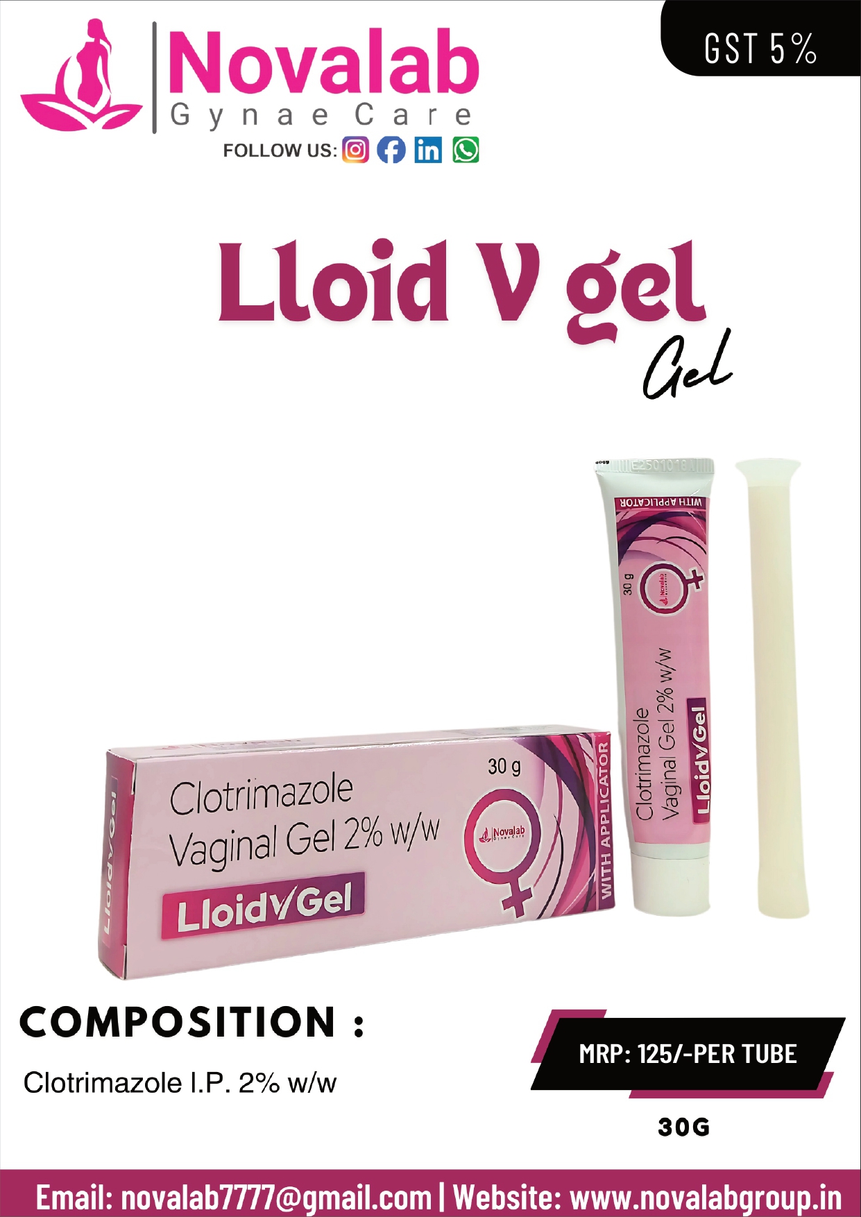 LLOID V Gel (Clotrimazole Vaginal Gel 2% w/w)