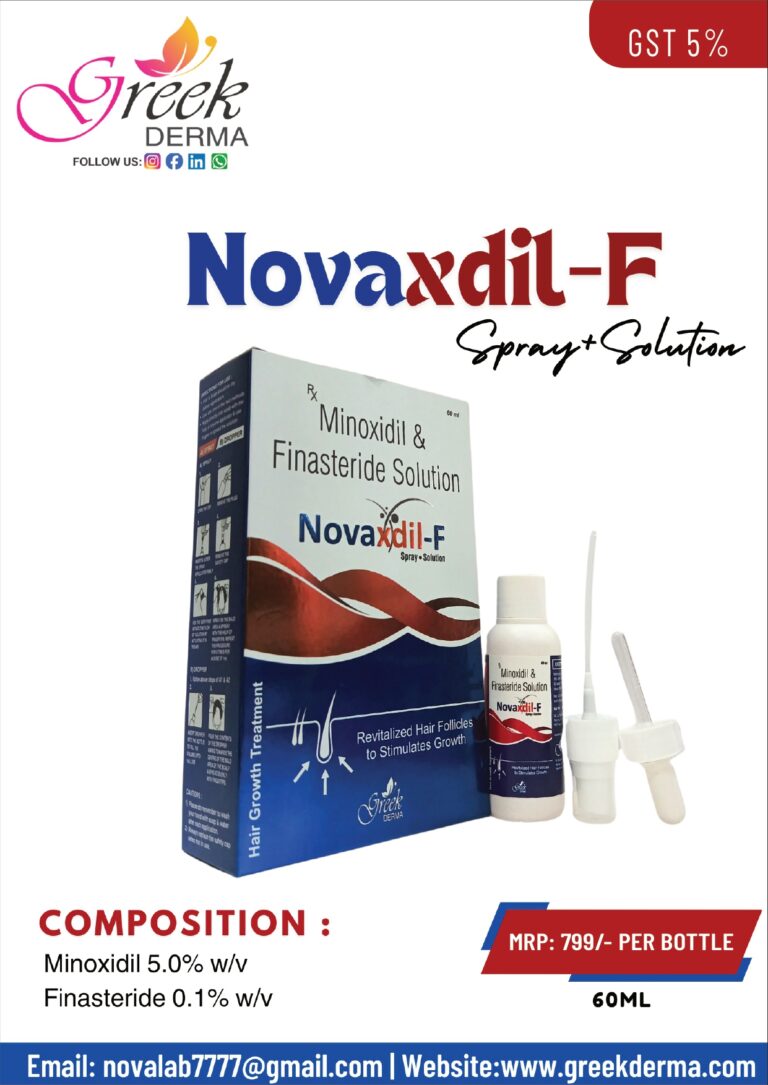 NOVAXDIL-F Solution (Minoxidil 5% w/v & Finasteride 0.1% w/v Topical Solution)