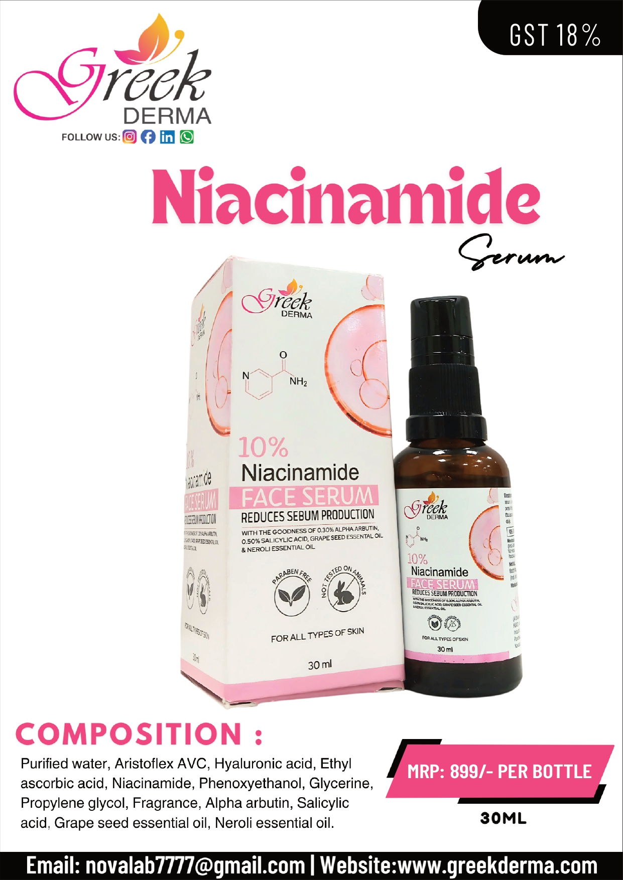 Niacinamide Face Serum (10% Niacinamide Serum)