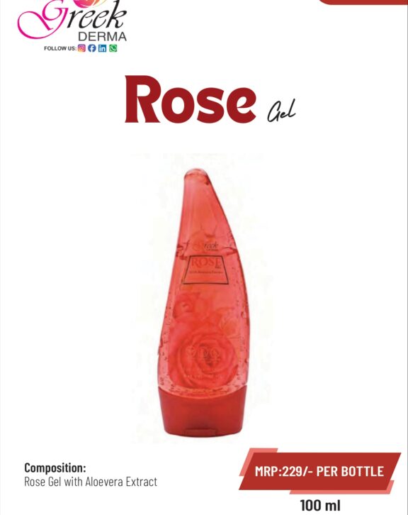 Rose Gel is a refreshing skincare formulation enriched with rose extracts and aloe vera to hydrate and soothe the skin. It helps maintain moisture balance while providing a cooling and calming effect. The lightweight gel absorbs quickly without leaving a greasy feel, making it suitable for all skin types. Aloe vera supports hydration and skin repair, while rose helps refresh and revitalize the skin. With regular use, Rose Gel helps improve skin softness, reduce dryness, and promote a fresh, glowing complexion, making it ideal for daily skincare routines.