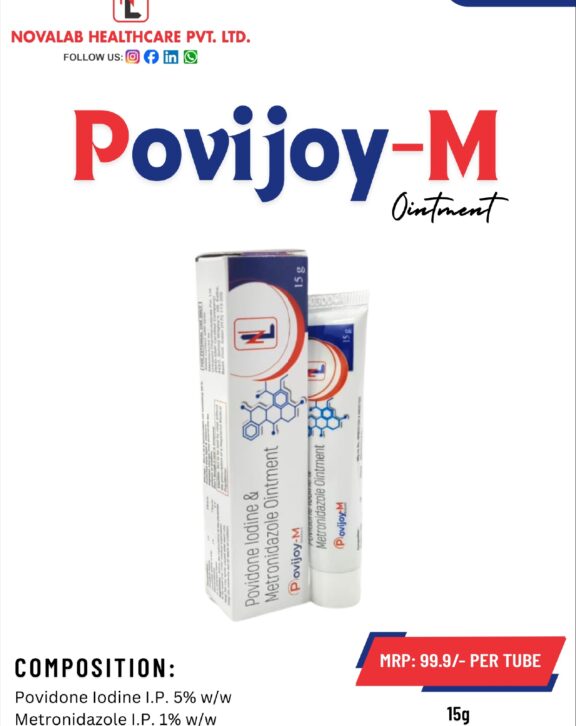 Povidone lodine I.P. 5% w/w Metronidazole I.P. 1% w/w