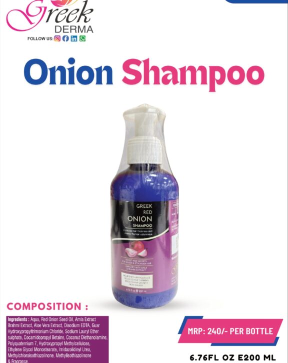 Ingredients: Aqua, Red Onion Seed Oil, Amla Extract Brahmi Extract, Aloe Vera Extract, Disodium EDTA, Guar Hydroxypropyltrimonium Chloride, Sodium Lauryl Ether sulphate, Cocamidopropyl Betaine, Coconut Diethanolamine, Polyquaternium 7, Hydroxypropyl Methylcellulose, Ethylene Glycol Monostearate, Imidazolidinyl Urea, Methylchloroisothiazolinone, Methylisothiazolinone & Fragrance.